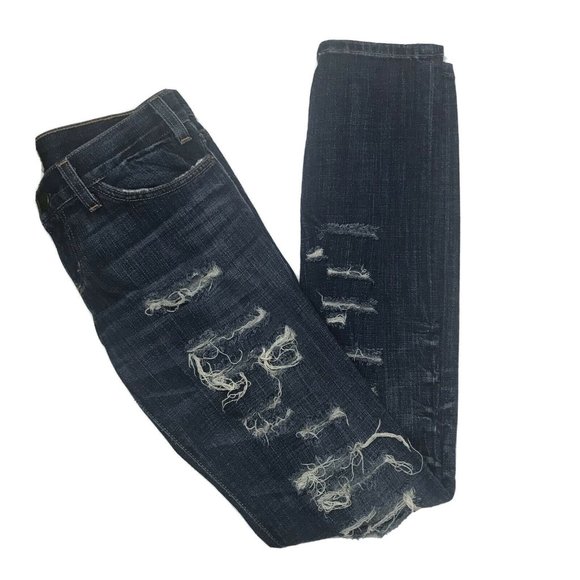 Current Elliot "The Skinny" Ripped Destroyed Jeans - Picture 8 of 13